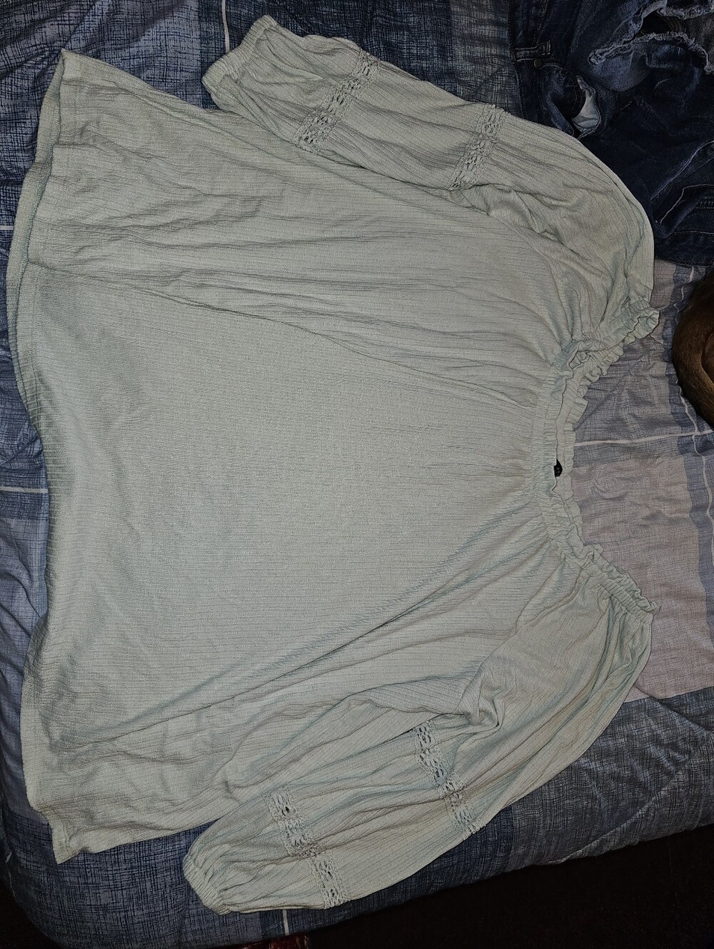 Lane Bryant Mint Green Off-Shoulder Peasant Tunic